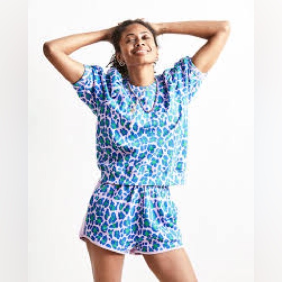 Clare V. Pants - Clare V Jag Print Sweatshort